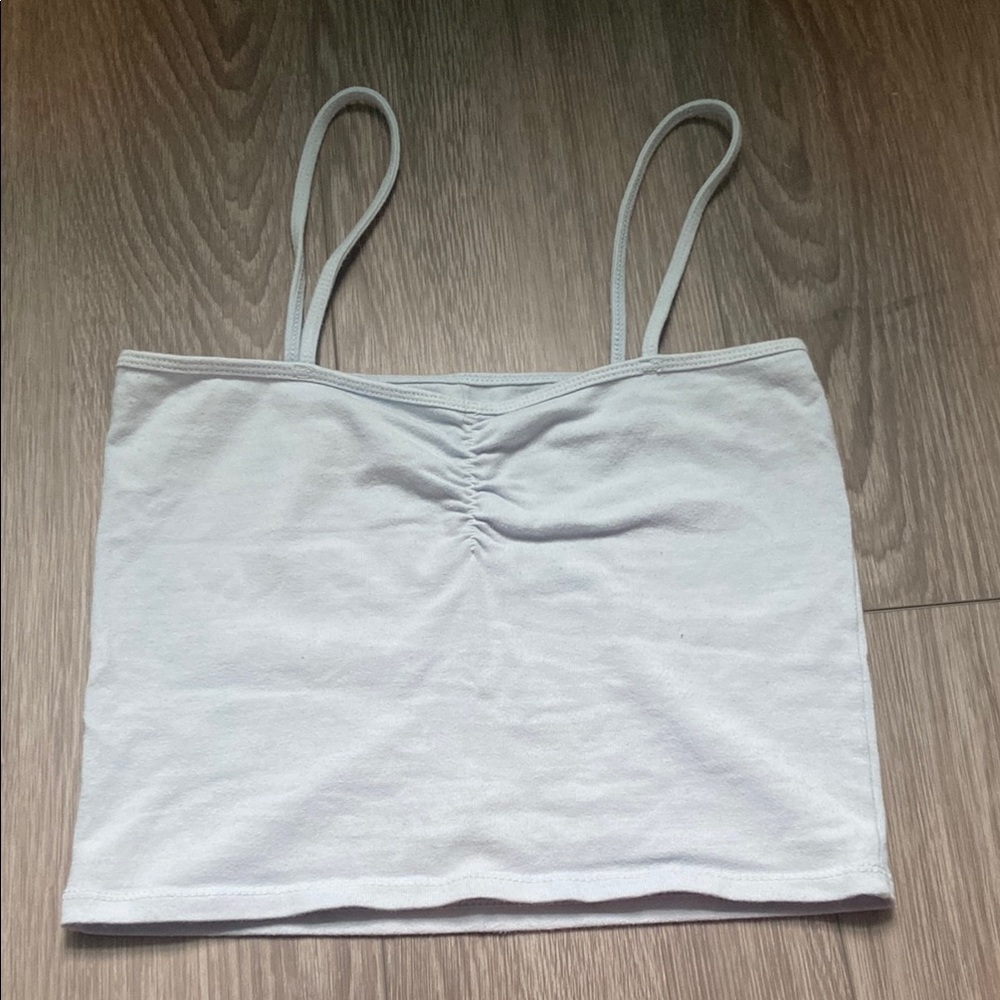 Brandy Melville Gray Sleeveless Ruched Camisole